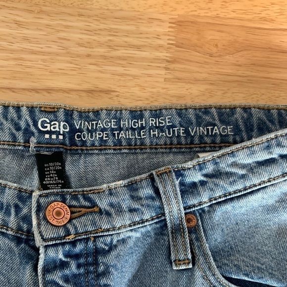 GAP Vintage High Rise Raw Hem Jeans Size 10 - Picture 5 of 11
